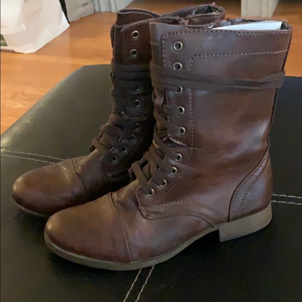 Candies Brown Combat Boots